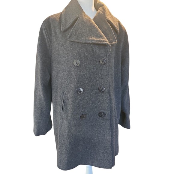 Jessica London Jackets & Blazers - Jessica London Womens Wool Double breasted Dark Grey Coat Size 20 Pockets Winter